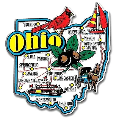 Ohio Jumbo State Map Fridge Magnet • $7.99