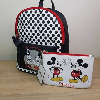 Mickey & Minnie Mouse Backpack Bag And Purse Set Cute New • £23.99