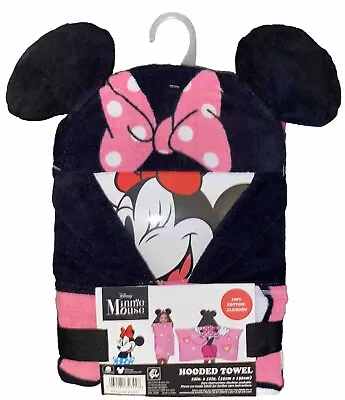 Minnie Mouse Kids Bath Hooded Towel Wrap 51 X 22 • $15.25