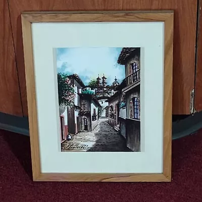  Listed Artist Signed Marco Ruiz Mexican Town Street Scence Watercolor Painting  • $199.99