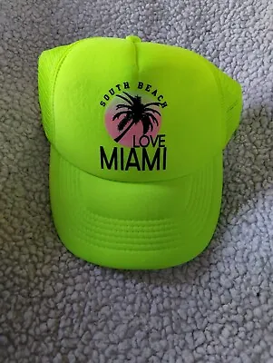 South Beach Miami Cap Snapback Trucker Neon Green !!! 🔥🔥🔥🔥🔥 • $4.95