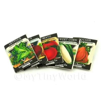 Set Of 5 Dolls House Miniature Seed Packets (SPMS09) • £6