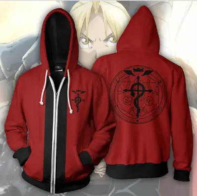 $24.99 • Buy Anime Fullmetal Alchemist 3D Cosplay Hoodie Sweatshirt Zip Up Jacket Coat