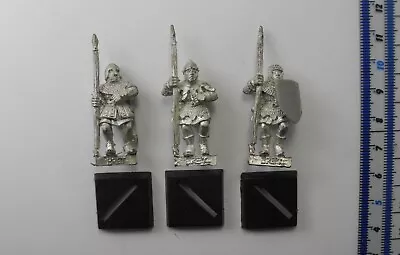 3 BRETONNIAN MEN-AT-ARMS With Spears Metal Army Spearmen Warhammer 1990s A2b • £25.99