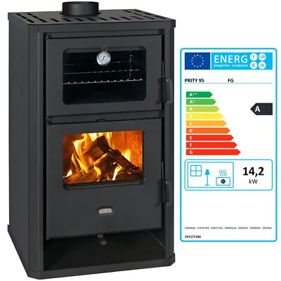 Cooking Wood Burning Stove With Oven Solid Fuel Cooker 14 Kw Heating Prity FG D • £549