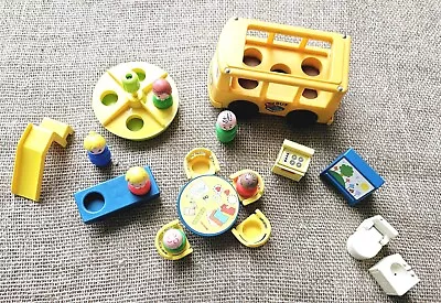 Vintage Fisher Price Little People Family Nursery School Accessories 19 Pc • $29.99