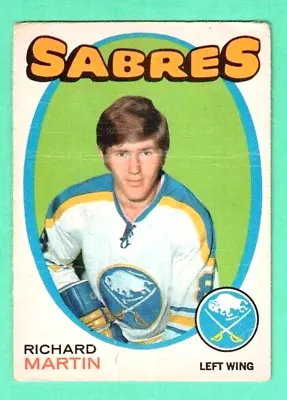 (1) Richard Martin 1971-72 O-pee-chee  # 161 Sabres Rookie Creased Card(g1134) • $9.84