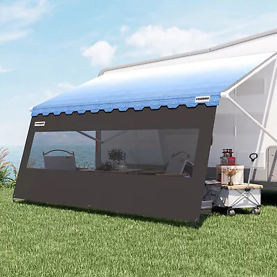 KING BIRD 8'x11'3'' RV Awning Camper Sun Shade Privacy Screen Extended 600D Top • $58.99