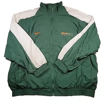 Vintage Nike Jacket Miami Hurricanes Team Player Full Zip Mens XXL Green 2000's • $33.54