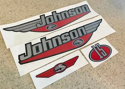 Johnson Sea Horse 15 HP Vintage Outboard Motor Decals + FREE Shipping! • $26