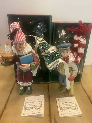 Kurt Adler A Christmas Carol Scrooge And Tiny Tim Ornaments • $29.95