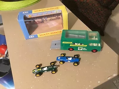 Lesney Matchbox Kingsize K-5 Racer Transporter With 2 Race Cars W/repro. Box • $32