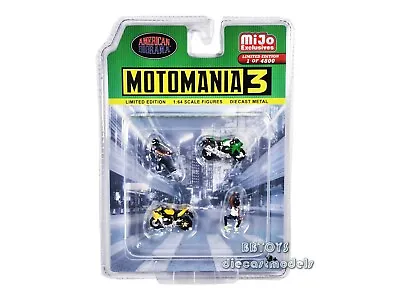  Moto Mania 3  Set 2 Figurines And 2 Motorcycles 1/64 AMERICAN DIORAMA 76499 • $16.99