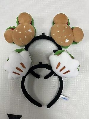 Tokyo Disney Resort Burger Hamburger Gloves Chicken Pao Ears Headband Set Of 2 • $49.51