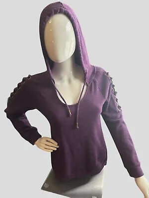 Venus Sweatshirt Hoodie Purple  Size-S Grommet Sleeve/Crisscross Tie • $13