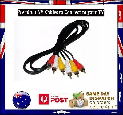 AV Composite Cable Lead Male 3 RCA To 3 RCA Male Composite Red White Yellow • $5.39