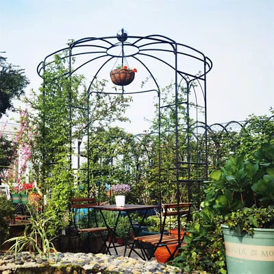  Garden Arbor Birdcage Shape Black Metal Garden Arch Arbor For Patio Outdoor • $174.99