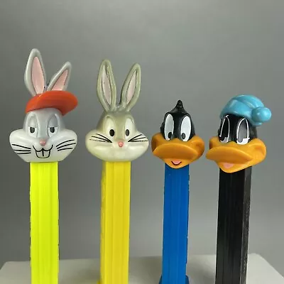 Looney Tunes Bugs Bunny & Daffy Duck 2 Variations Retired PEZ Dispenser Lot Of 4 • $8.63