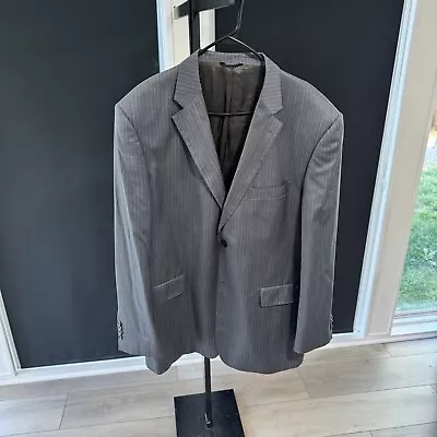 Ermenegildo Zegna Men's Grey Blue Pinstripe Wool Blend Sport Coat Jacket Sz 48R • $64.99