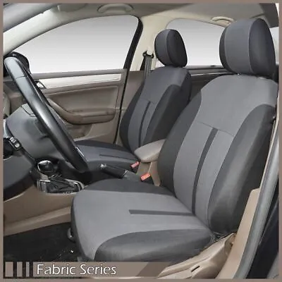 Pair Of Gray Fabric Car Seat Covers Compatible For Volvo (Video) • $19.99