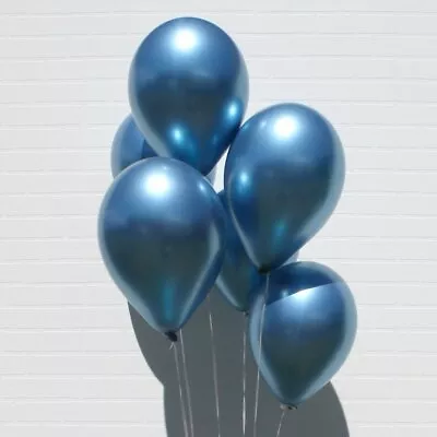 12  Black Blue Purple Pink Marble Balloons Birthday Wedding Party Chrome Baloons • $3.78