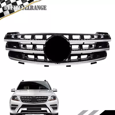 For 2005-2008 Benz ML350 W164 3 Fin Front Bumper Grille Black&Chrome Mesh Grill • $50.30