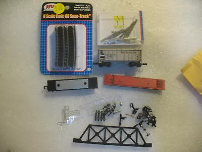 Mixed Lot N Scale Train - Atlas Track Life Like Car + Body Parts & Wheels/Trucks • $5