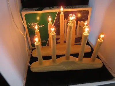 Vtg NOMA Christmas 5 Light Candolier Drip CandleSticks Candelabra Lot Of 2 Boxes • $19.99