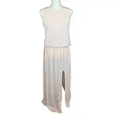 C.o.z.y. Jersey Maxi Dress With Side Slit In Blush Nwt Women's 6  • $35