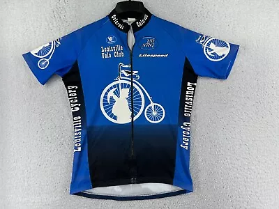 Vermarc Cycling Jersey Mens Large Blue Louisville Velo Club Full Zip Pockets • $13.19