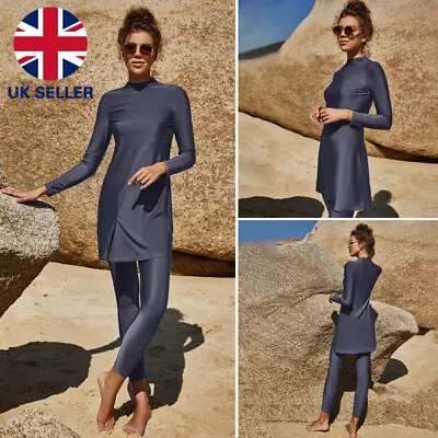 Women Full Cover Swim Costume Modest Swimwear Islamic Muslim Swimming Burkini B • £16.39