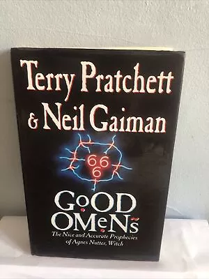 SIGNED GoOD OMeNs 1st Edition 1990 By  Pratchett & Neil Gaiman HBdJ • £1300