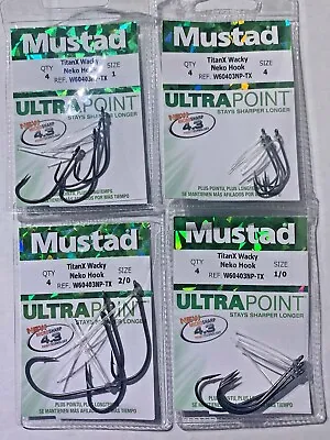 Mustad TitanX Titan X Weedless  Neko Hook 5 Sizes Choose From 4 2 1 1/0 2/0  • $6.50