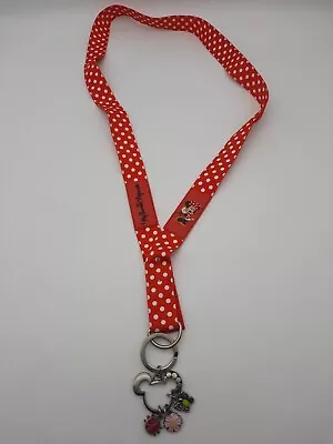 Disney Lanyard Minnie Mouse W/Charms Ladybug Flower Butterfly • $18.99