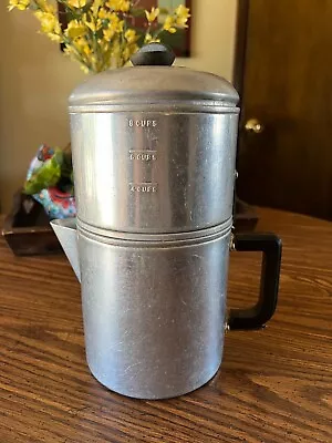 Vintage Drip-O-Lator 4-8 Cup Coffee Pot Camp Stove  Enterprise Aluminum Co. • $12.99
