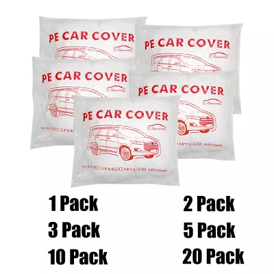 1/2/3/5/10/20 PACK Clear Plastic Disposable Car Cover Temporary Universal Covers • $17.90