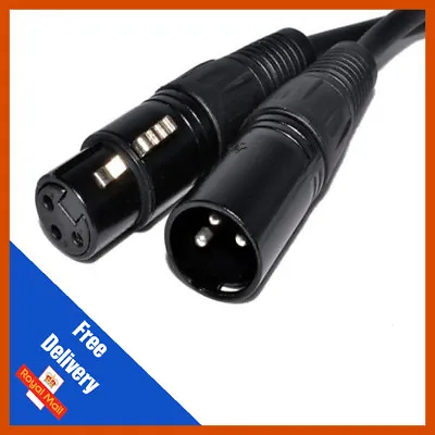 XLR 3 Pin Microphone Male - Female Extension PULSE Cable Lead Short 30cm To 50m • £6.50