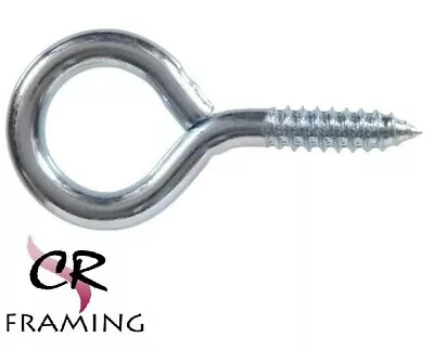 CR Framing Screws Eye Hooks 50 PCS Silver Metal Cup Hooks Eye Shape Screw Hooks • $12