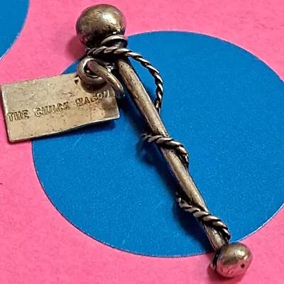 Sterling Silver Vintage Bracelet Charm      D73    The  Chuck Wagon Baton • $5