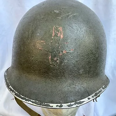 Original WWII Fixed Bale M-1 Medic Helmet Painted • £1446.31