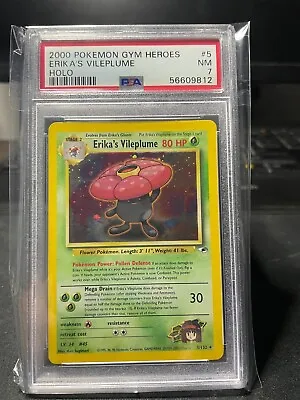 $39.99 • Buy Pokemon PSA 7 Erika's Vileplume 5/132 Gym Heroes Unlimited Near Mint