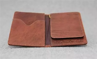 Leather Wallet Bifold Money Clip Buffalo CF Small Men Billy Goat Designs • $20.88