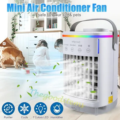 4-in-1 Evaporative Air Cooler Portable Air Cooling Fan W/ Fan & Humidifier RGB • $36.69