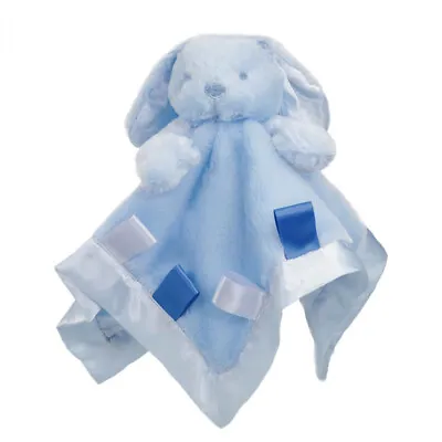 Baby Comforter Blanket Blankie Bunny Rabbit Toy Gift Blue White Pink Soft Touch • £9.99