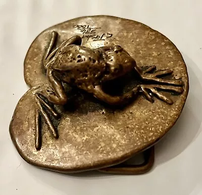 Carl Tasha Hand Crafted Belt Buckle- Frog On A Lily Pad -signed And Numbered • $190