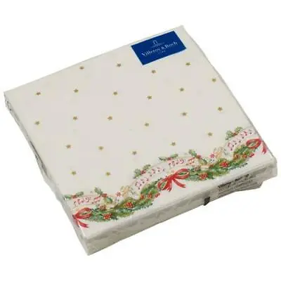 Villeroy & Boch WINTER BAKERY Specials Holly & Notes Luncheon Napkins #0133 • $12