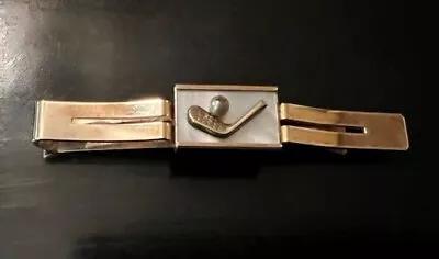 Kreisler Quality 1960's Golf Tie Clip Gold Fill 12K Mother Of Pearl • $18.99