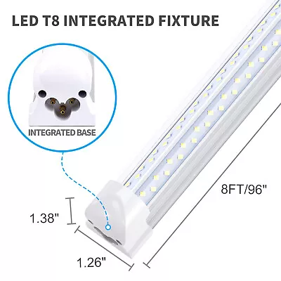 8Foot 120W LED Shop Light Fixture Integrated T8 8ft LED Tube 8' Gargae Lights • $109.19