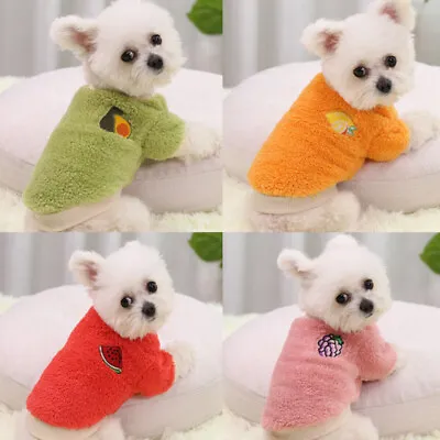 Pet Fleece Clothes Puppy Dog Warm Jumper Sweater Coat Small Yorkie Chihuahua Cat • £4.07