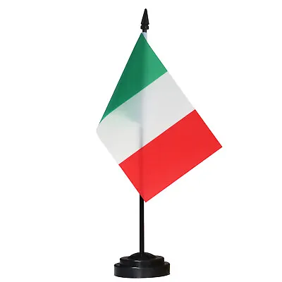 Anley Italy Deluxe Desk Flag Set - 6 X 4 Inch Miniature Italian Desktop Flag • $7.95